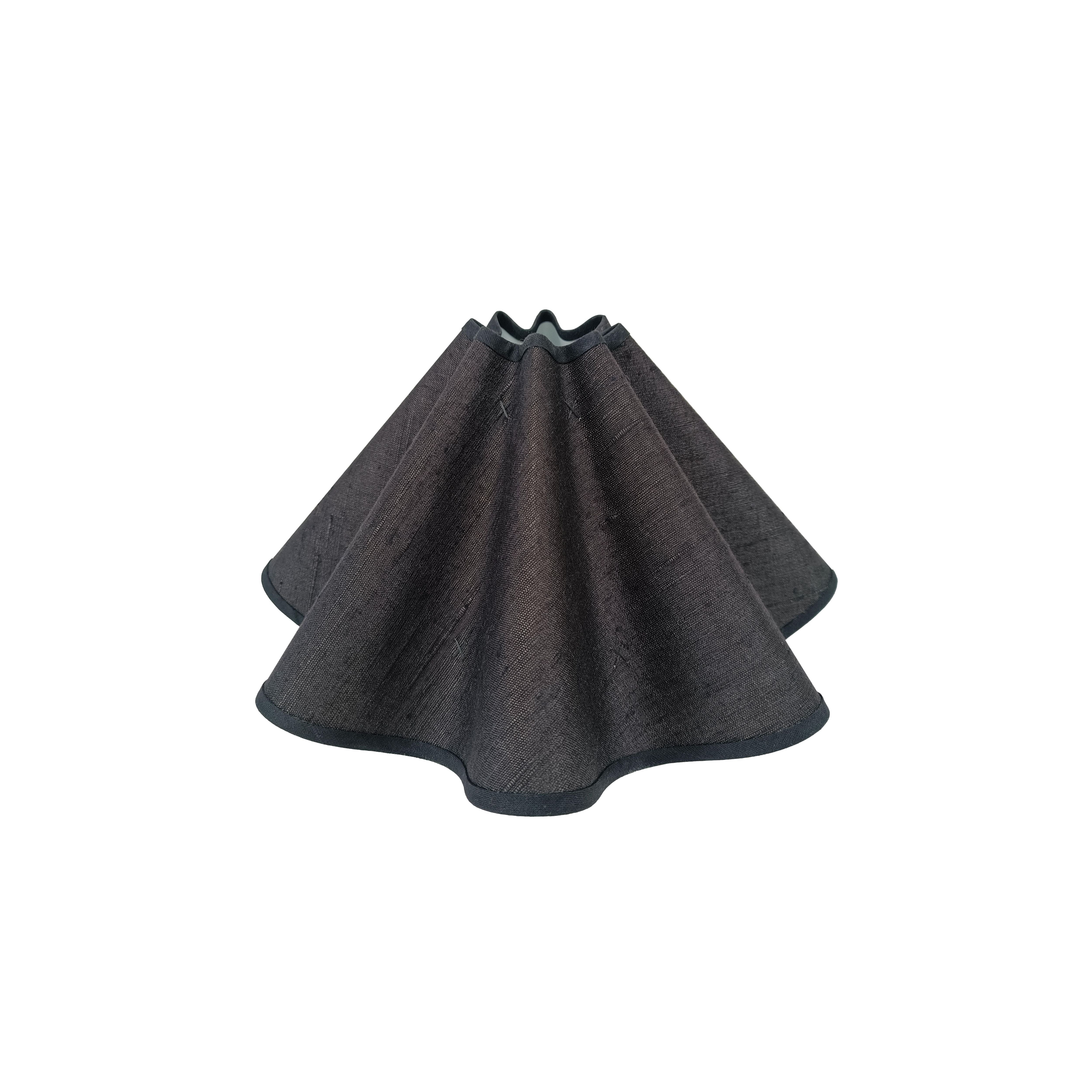 Baby Wavy lampshade in black silk A considered Space x Munro and Kerr