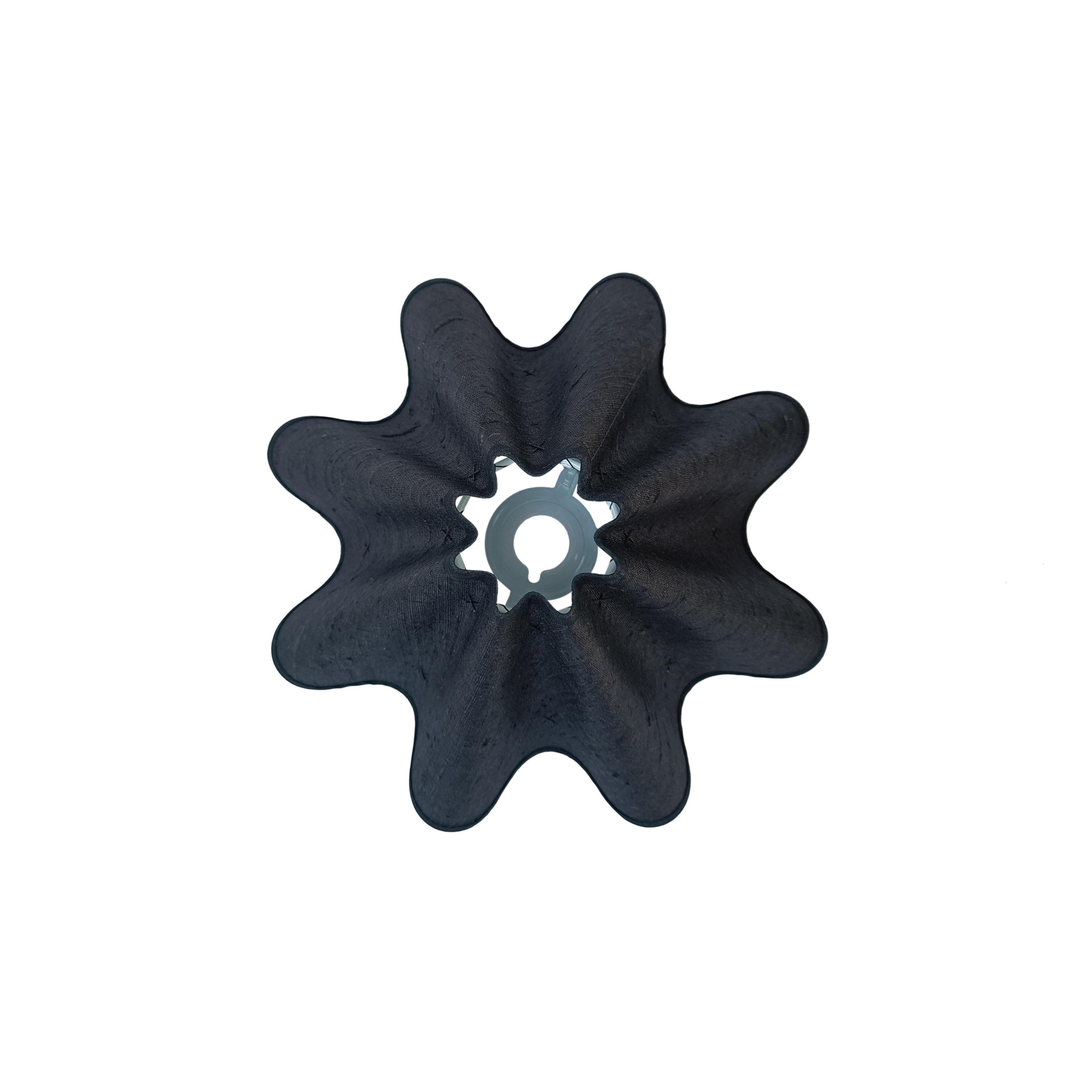 Baby wavy Lampshade in Black Silk Handmade A considered Space x Munro and Kerr