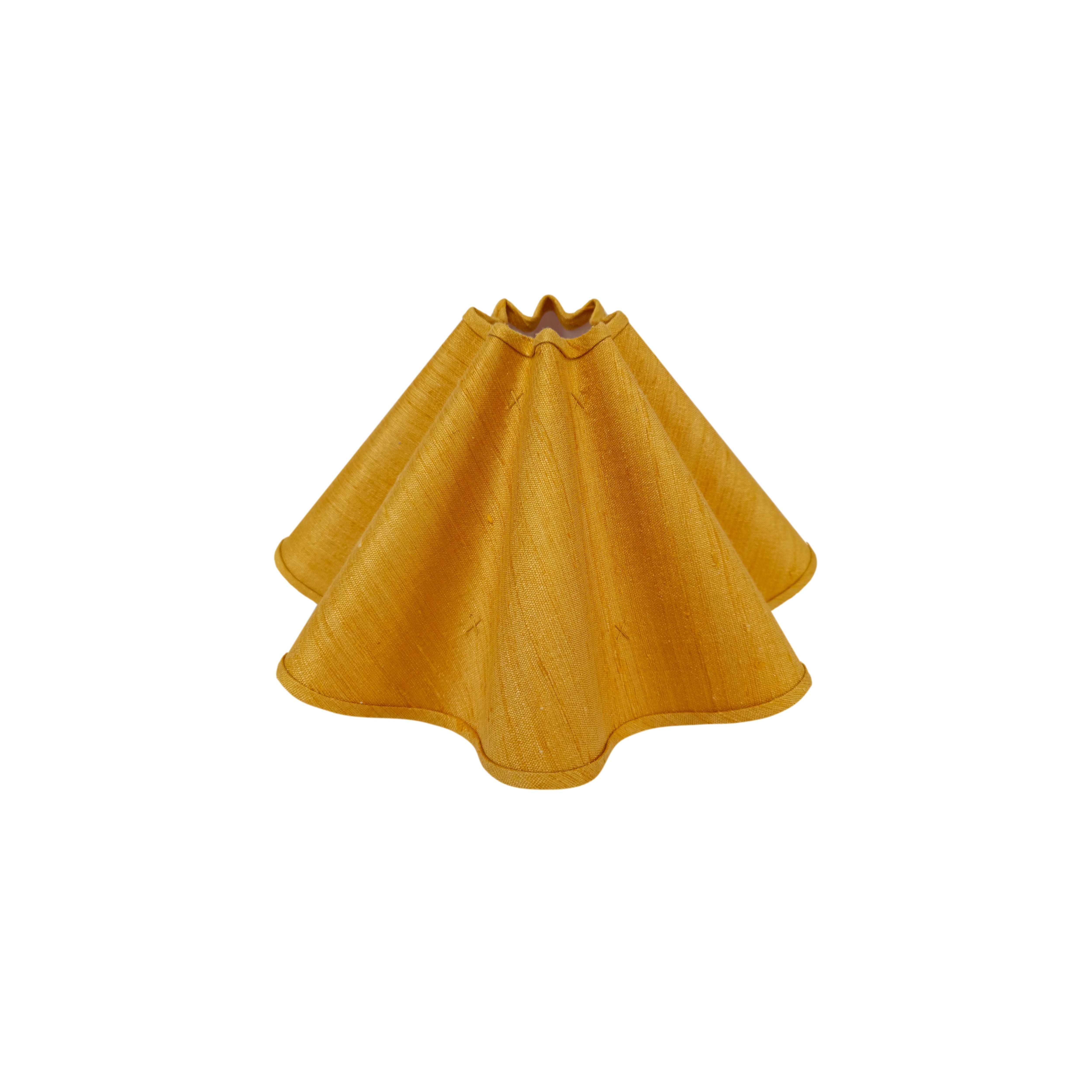 Baby Wavy Lampshade in Marigold silk A considered Space x Munro and Kerr