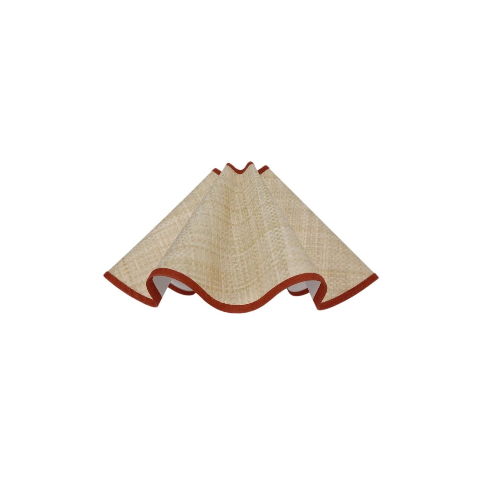 Baby Wavy Lampshade in Woven Paper with a Terracotta Trim A Considered Space x Munro and Kerr