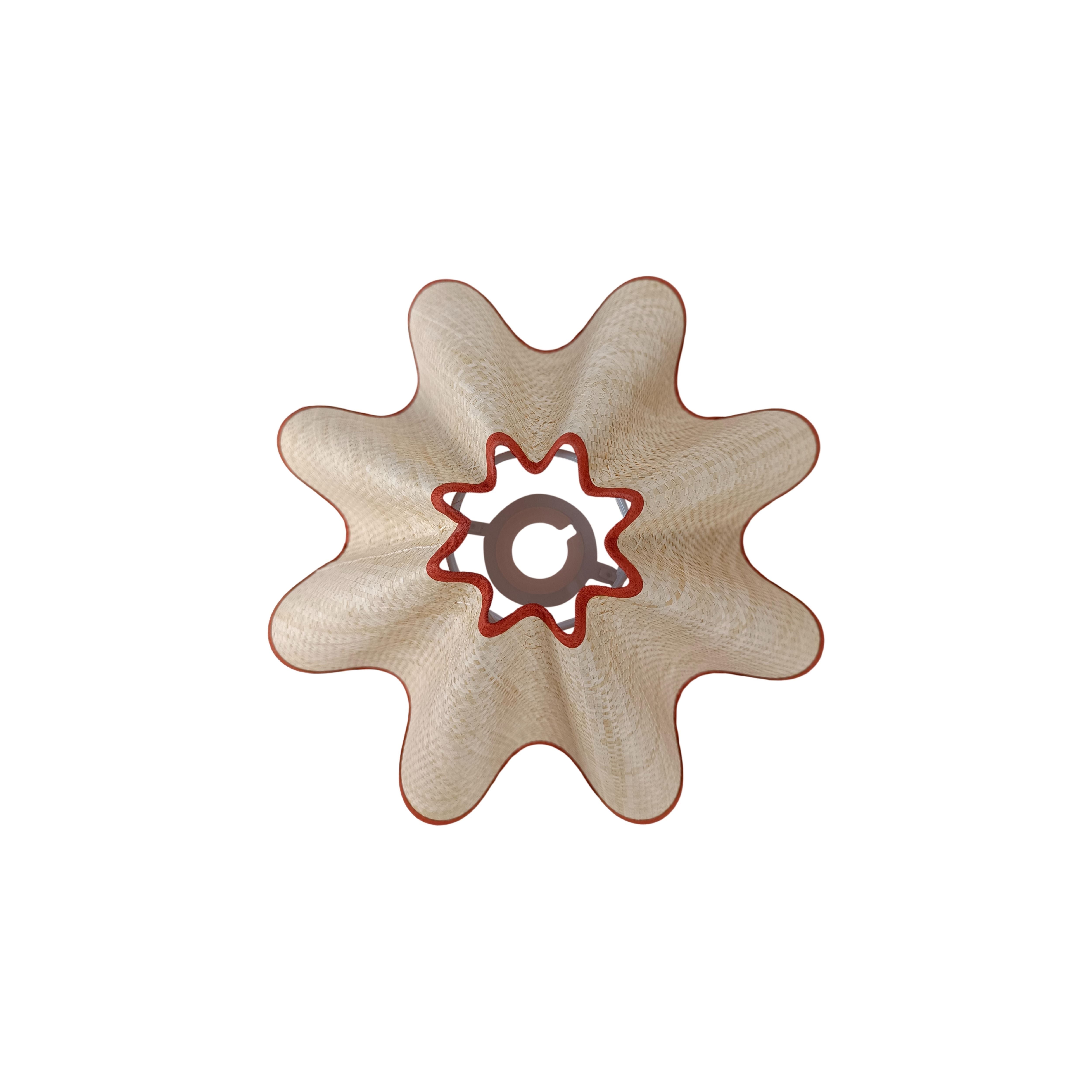 Baby Wavy Lampshade in Woven Paper with a Terracotta Trim A Considered Space x Munro and Kerr