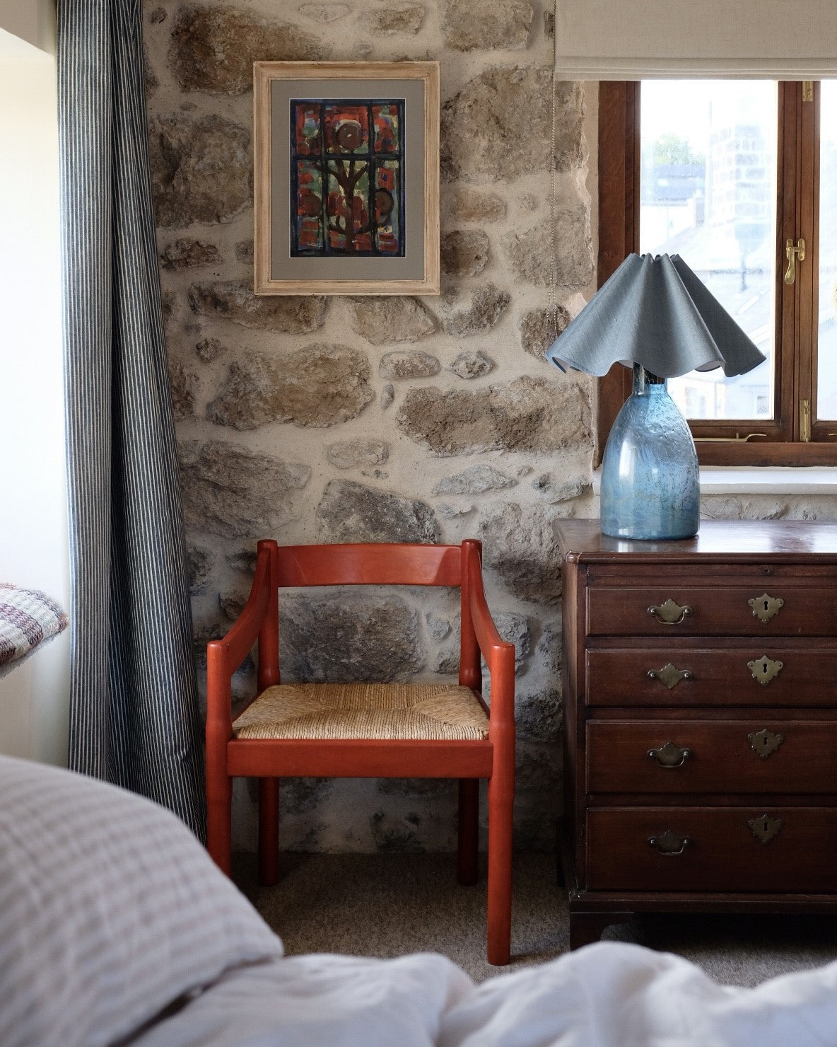 Wavy Lampshade in Swedish Blue Silk A Considered Space x Munro and Kerr £245