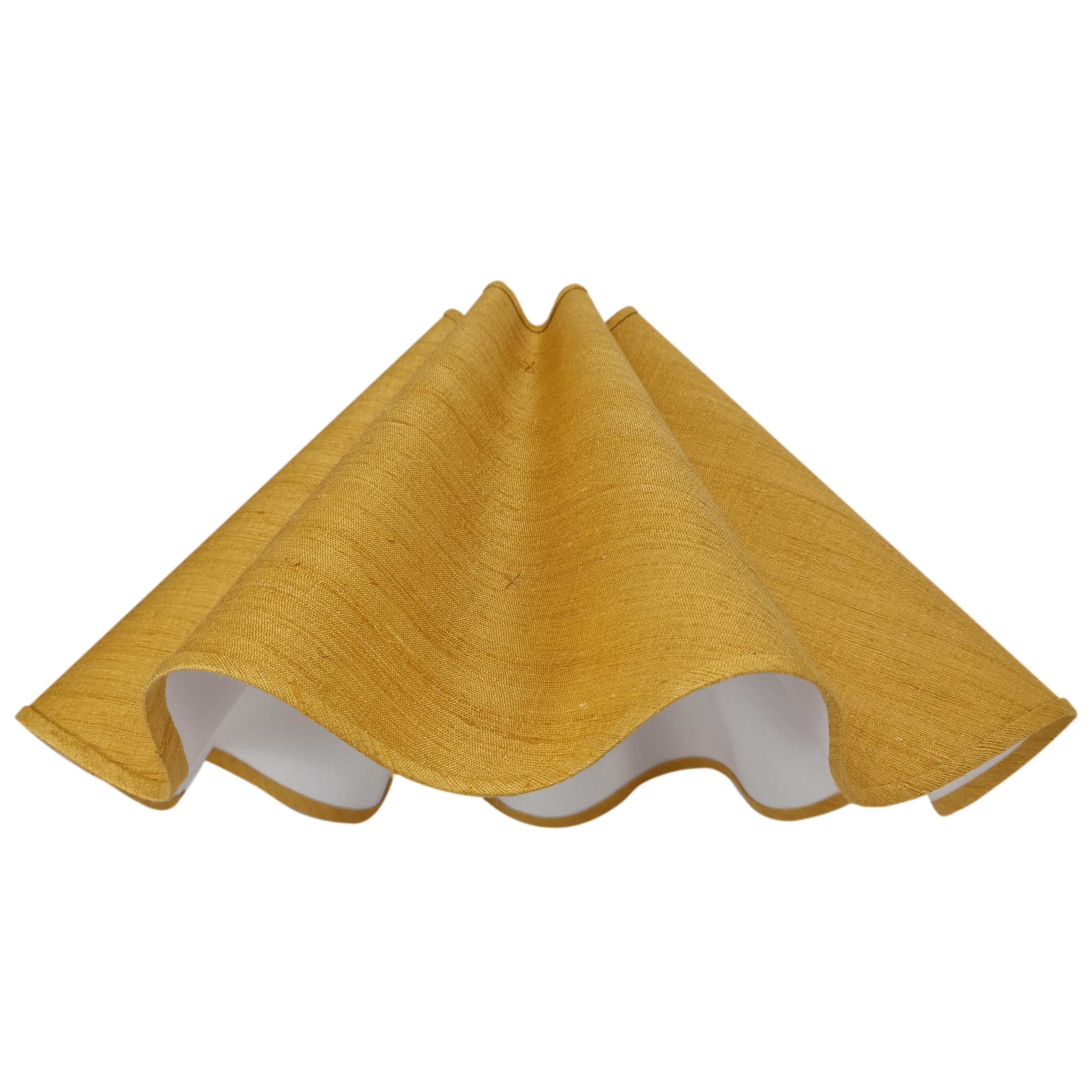Wavy Lampshade in Marigold Silk A Considered Space x Munro and Kerr