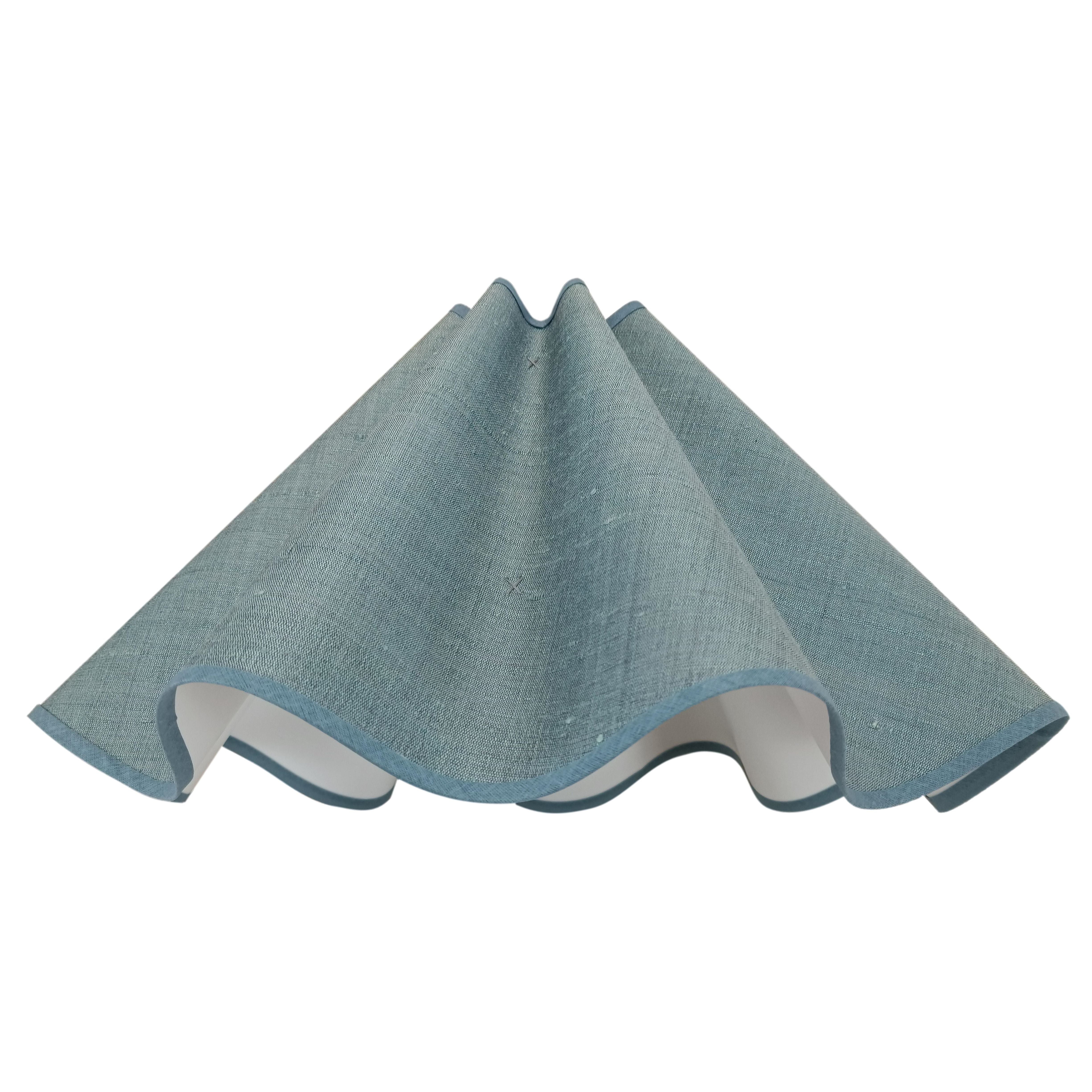 Wavy Lampshade in Swedish Blue Silk A Considered Space x Munro and Kerr £245
