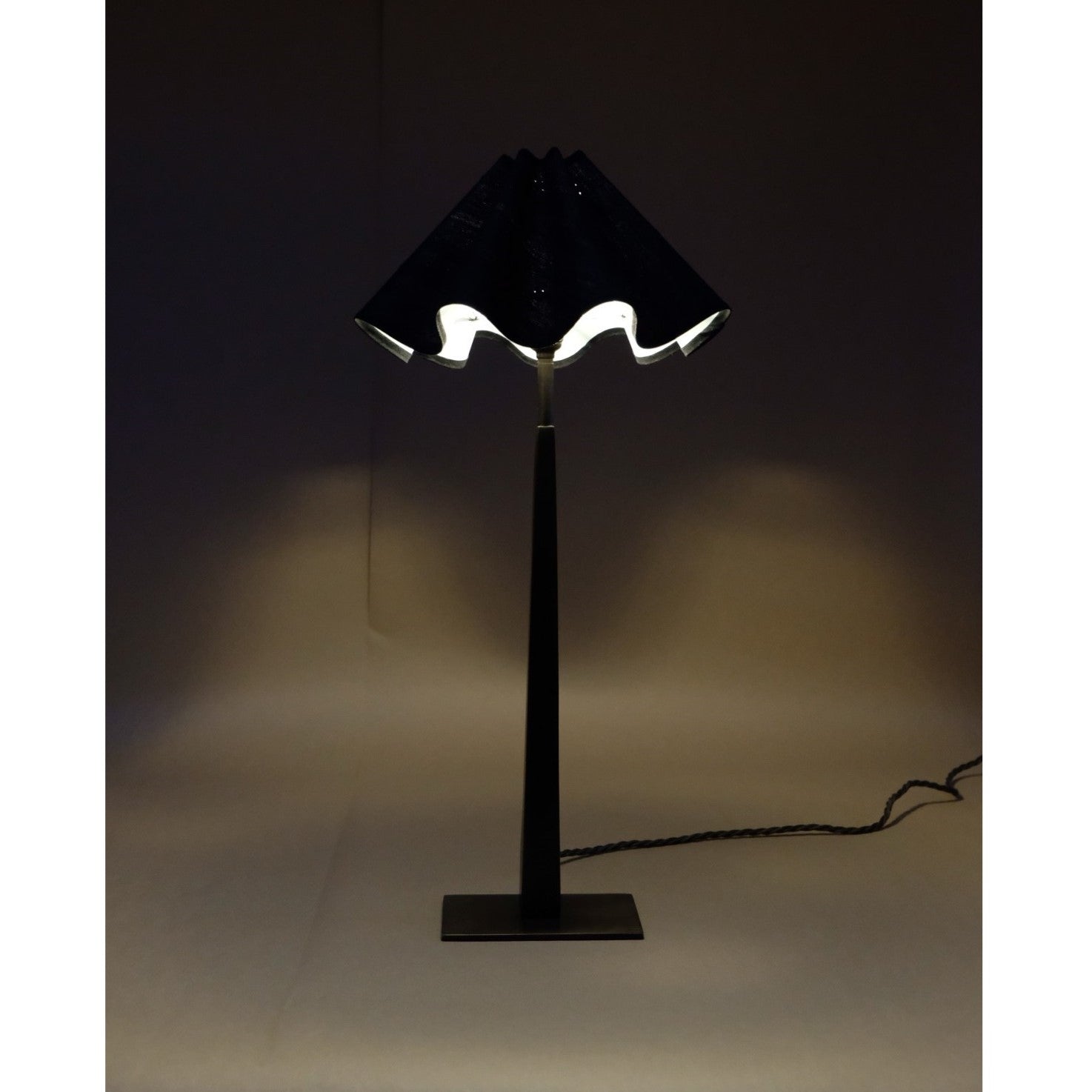 Baby Wavy lampshade in black silk A considered Space x Munro and Kerr