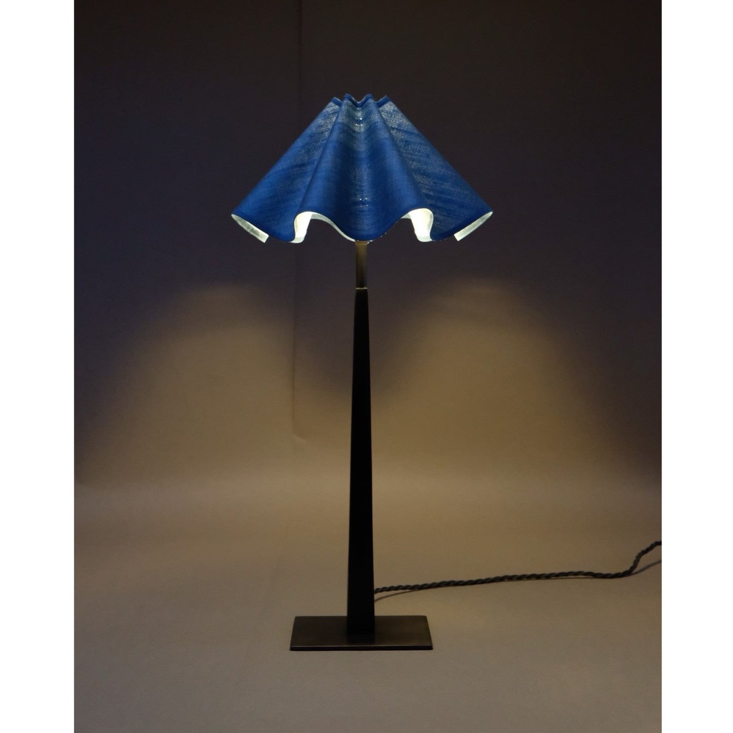 Baby wavy lampshade in swedish blue silk A considered Space x Munro and Kerr