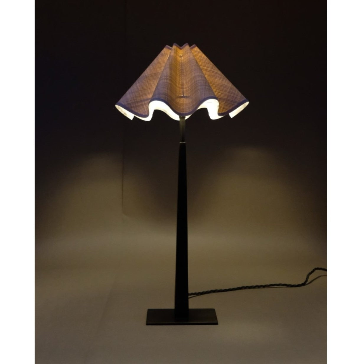 Baby Wavy Lampshade in Woven Paper with a Stone Trim A Considered Space x Munro and Kerr