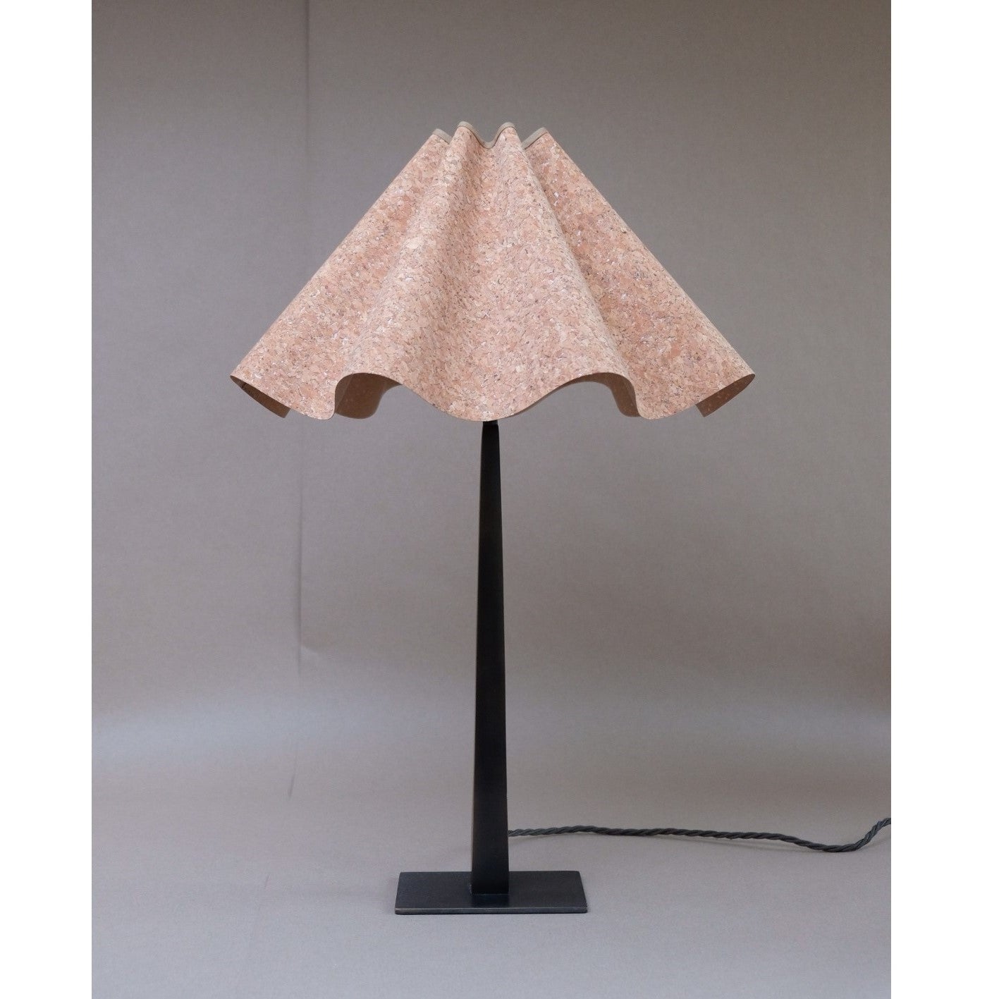 Munro and Kerr collaboration with a Considered Space Cork wavy scallop lampshade