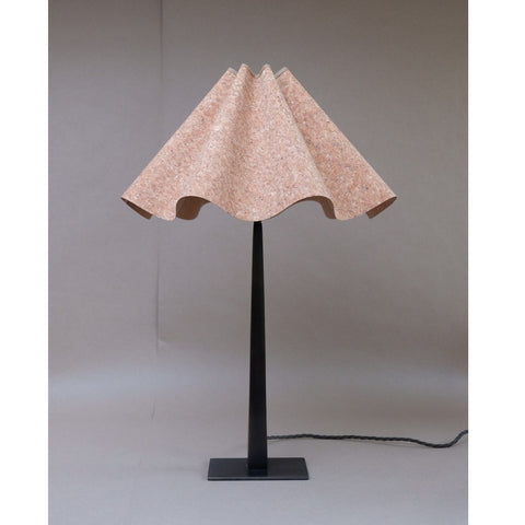 Munro and Kerr collaboration with a Considered Space Cork wavy scallop lampshade