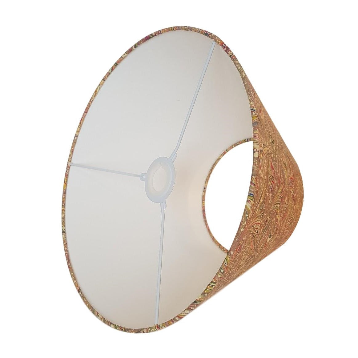 Munro and Kerr combed pink multicolour marbled paper tapered empire lampshade