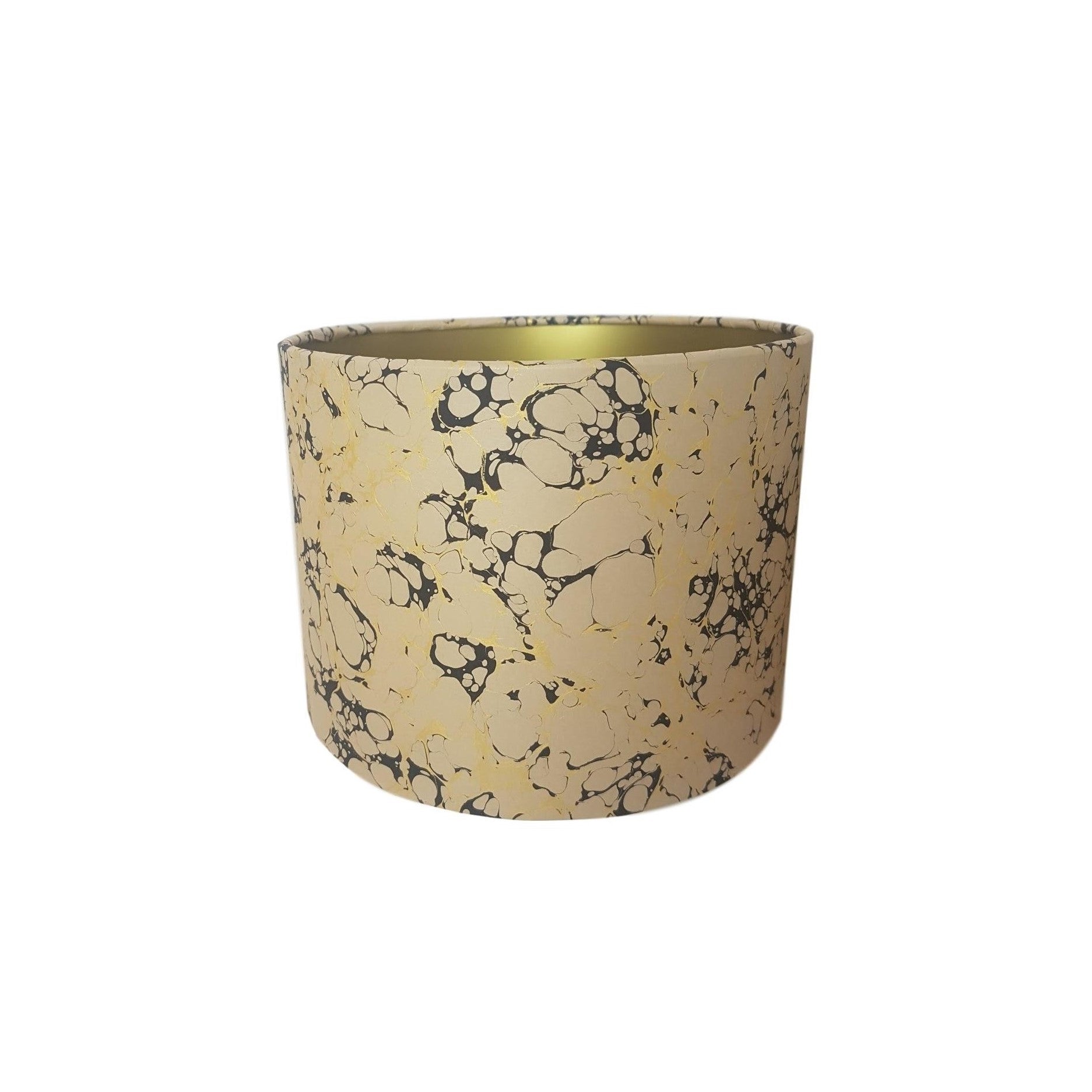 Munro and Kerr stone black gold marbled paper to be used to make drum lampshades