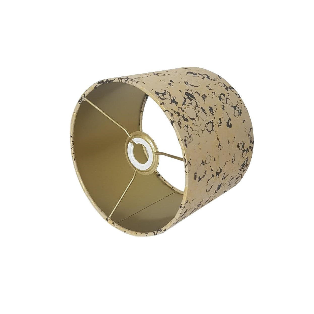 Munro and Kerr stone black gold marbled paper to be used to make drum lampshades