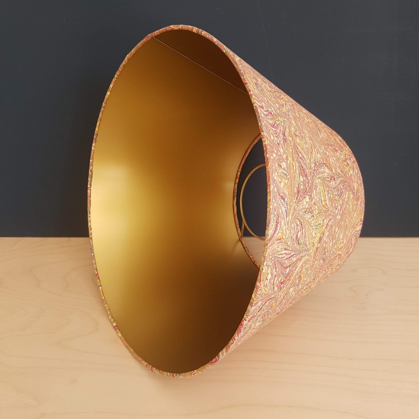 Munro and Kerr combed pink multicolour marbled paper empire lampshade