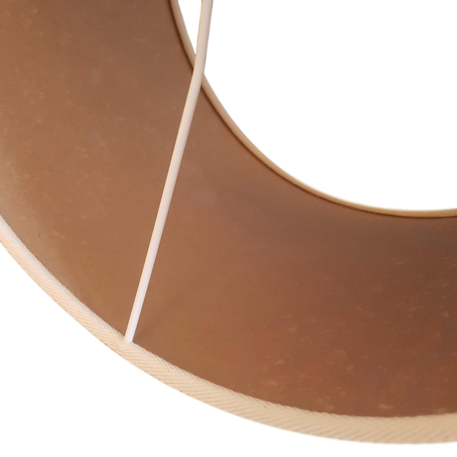 Munro and Kerr handmade cork drum lampshade with white natural navy black red trim