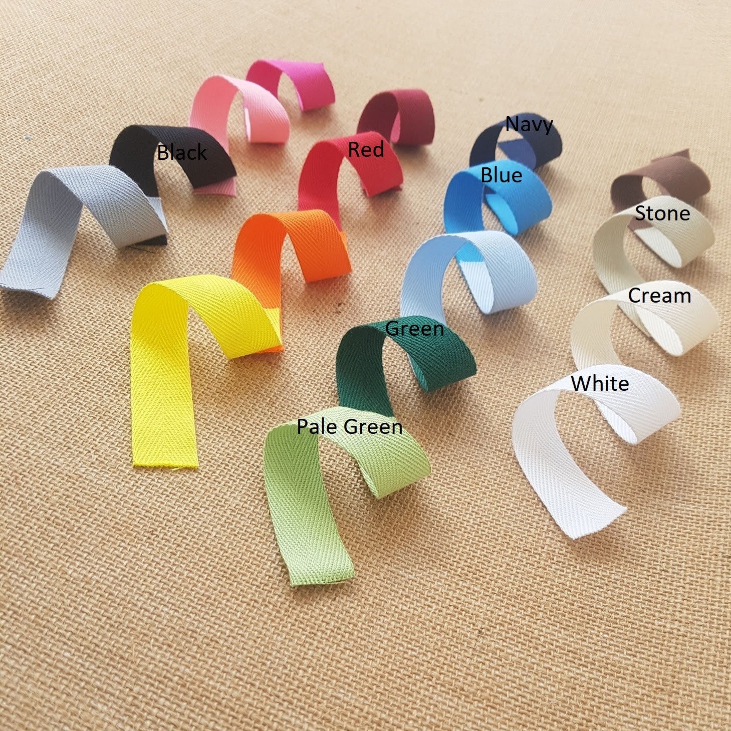 Munro and Kerr handmade hessian empire shape lampshade with coloured trim red yellow green blue black white cream grey brown orange pink grey navy