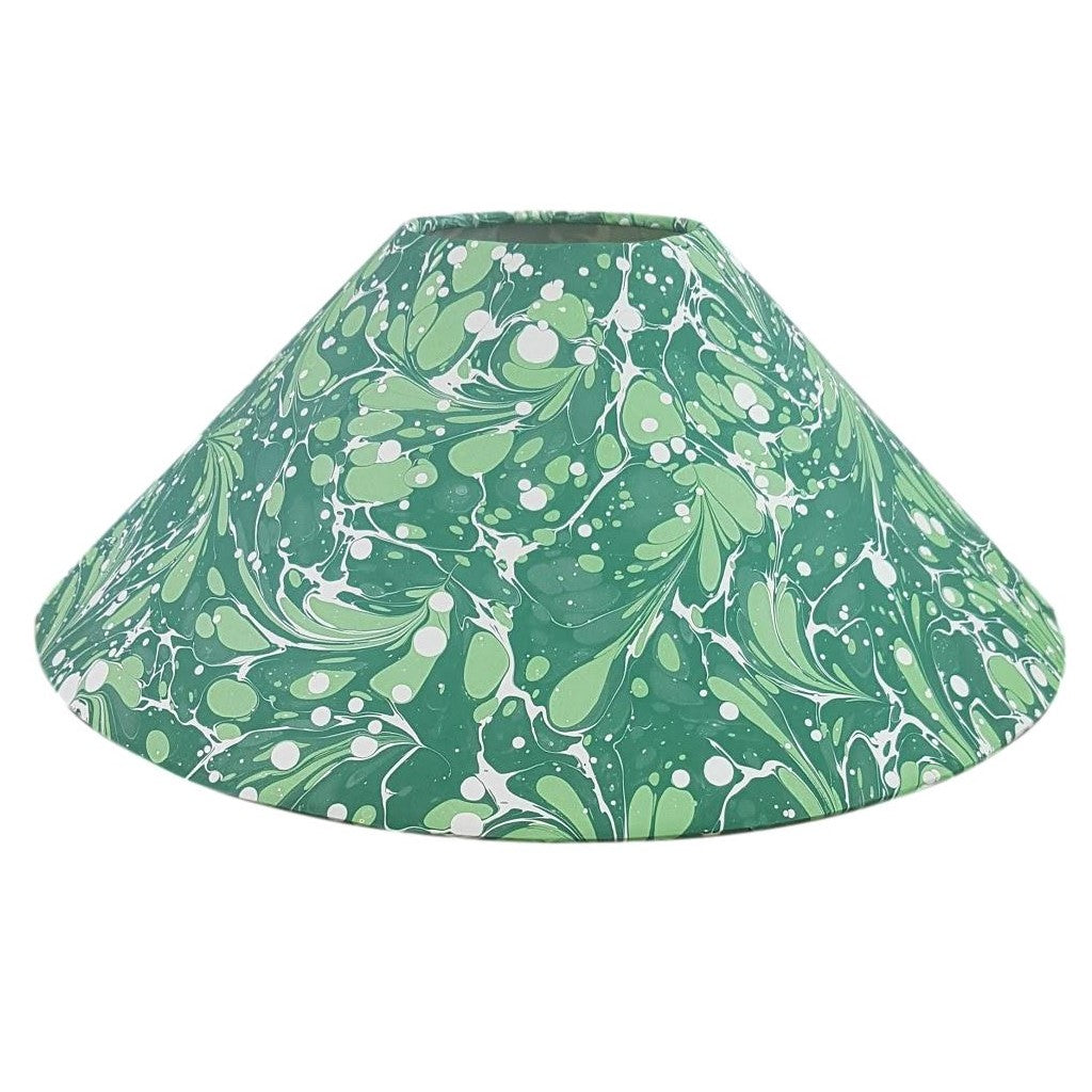 Munro and Kerr modern green marbled 35cm coolie lampshade