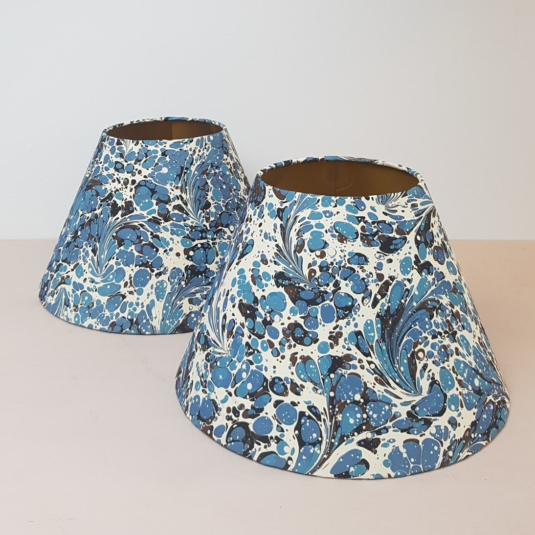 Blue #04 Marbled Paper Tapered Empire Lampshade