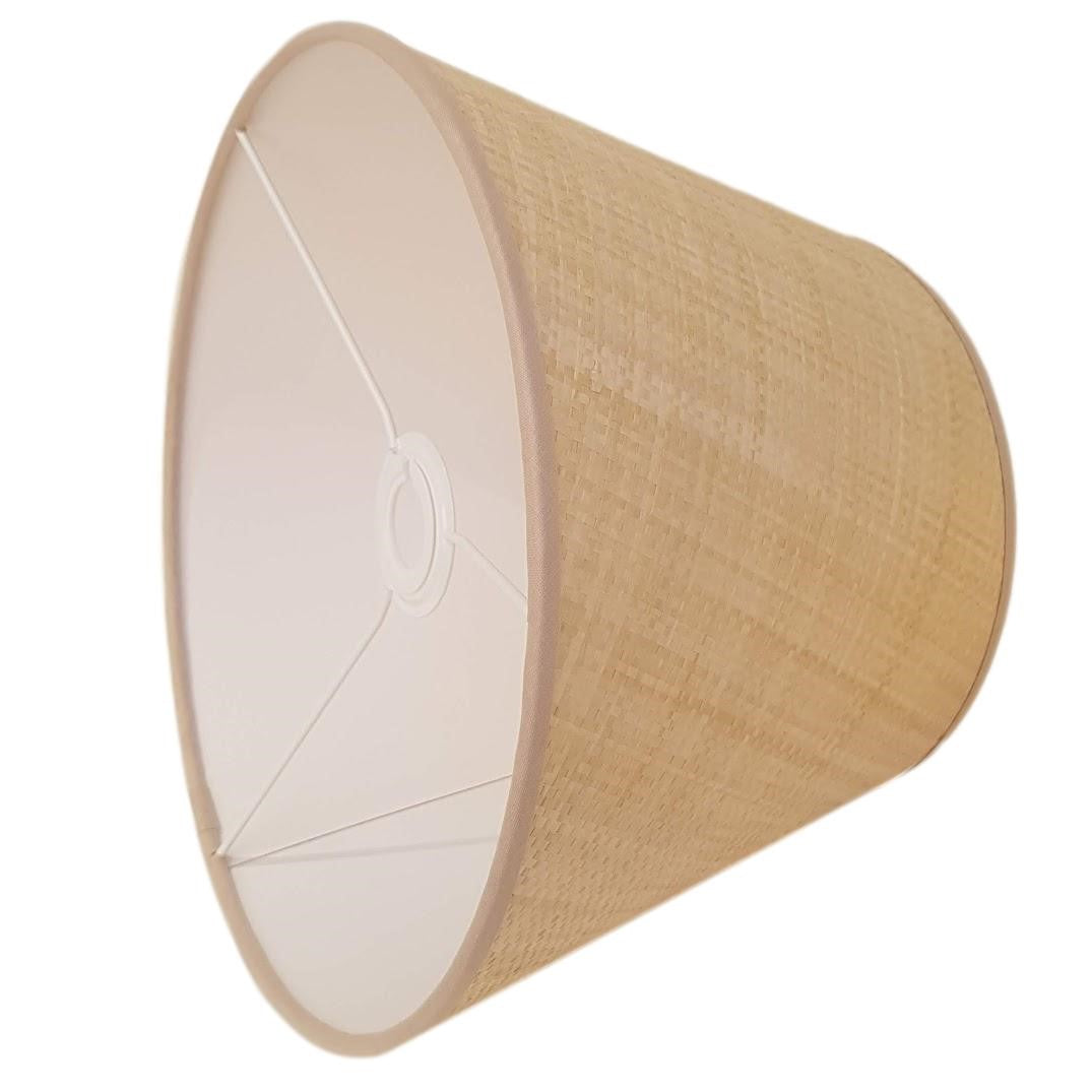 Munro and Kerr Woven paper raffia empire lampshade with coloured trim stone