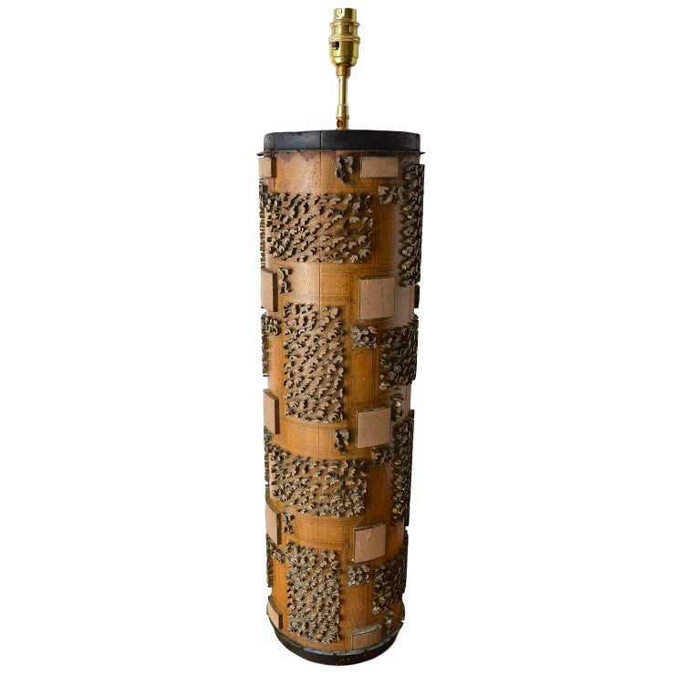 Munro and Kerr lamp base antique geometric wallpaper roller from Belgium