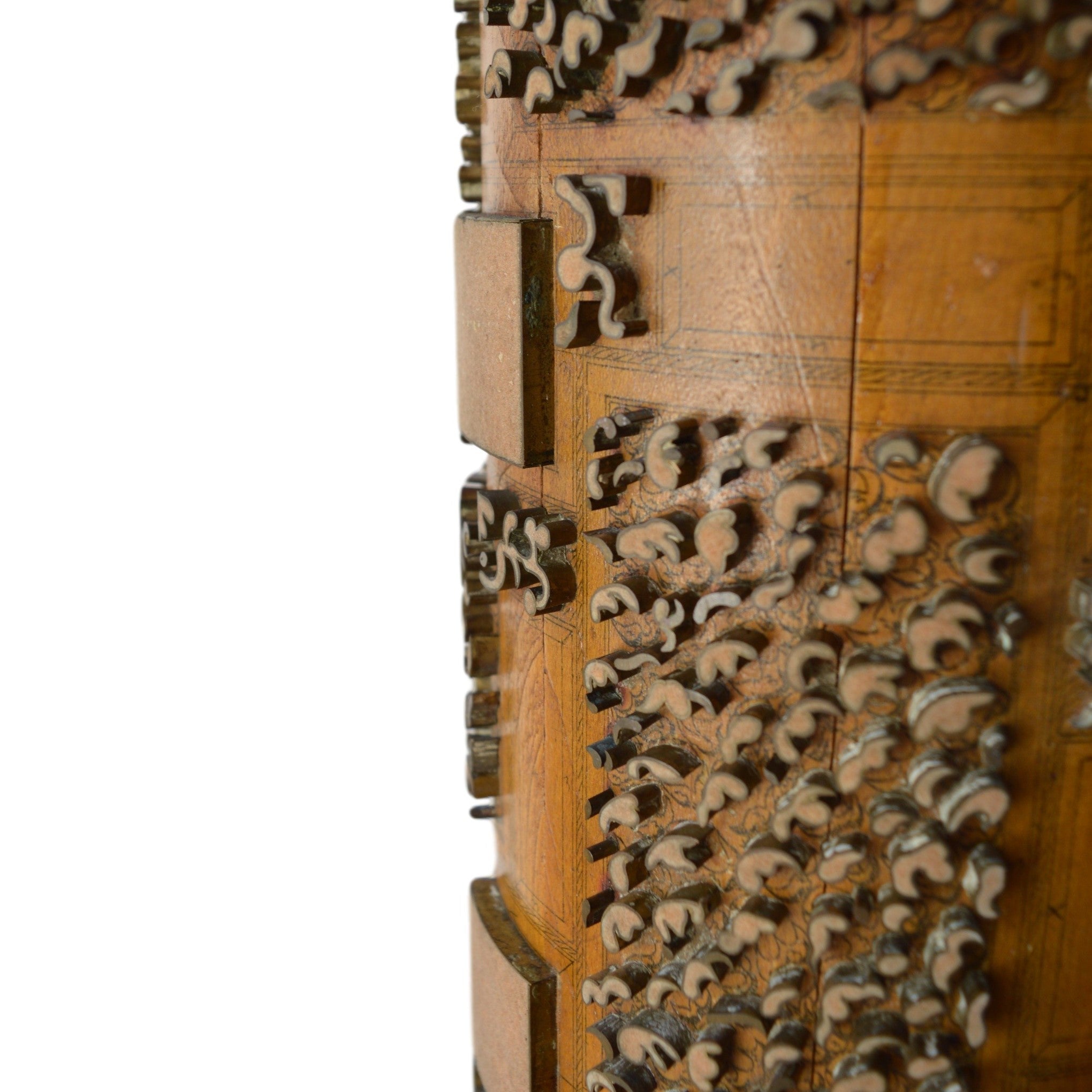 Munro and Kerr lamp base antique geometric wallpaper roller from Belgium