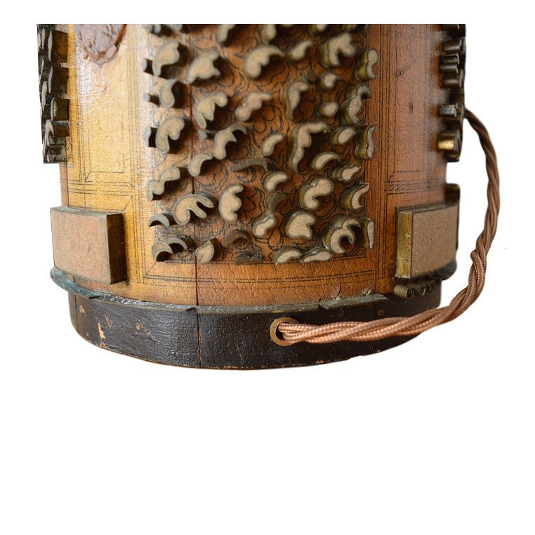 Munro and Kerr lamp base antique geometric wallpaper roller from Belgium