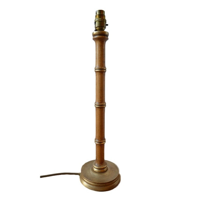 Munro and Kerr faux bamboo style wooden lamp base with gilt gold highlights