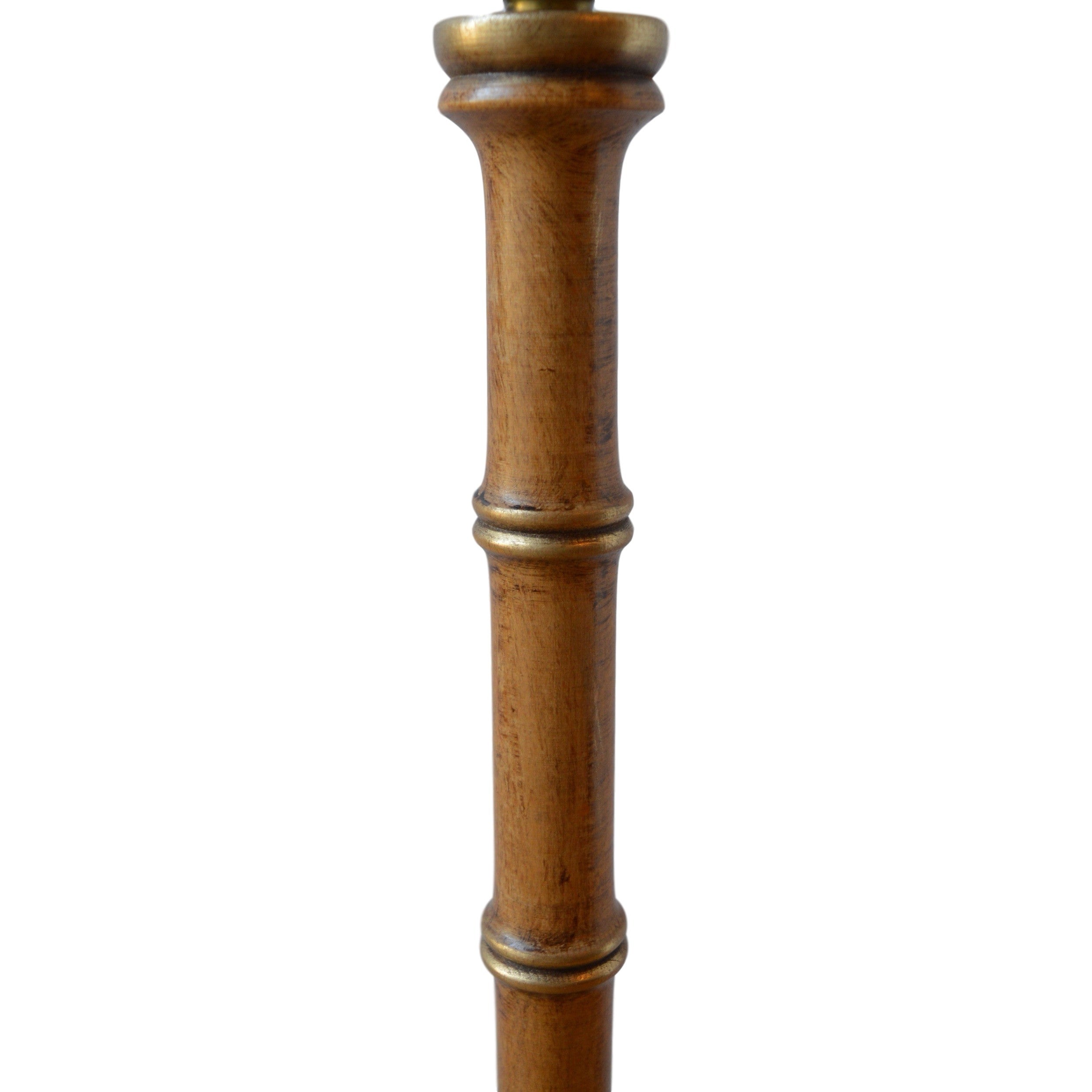 Munro and Kerr faux bamboo style wooden lamp base with gilt gold highlights
