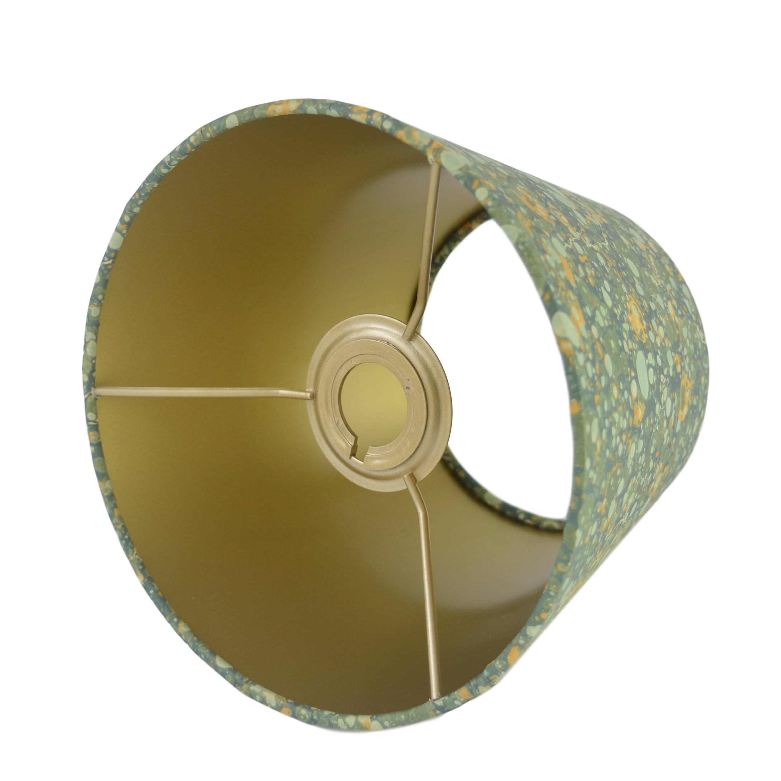 Munro and Kerr green and gold marbled paper lampshade