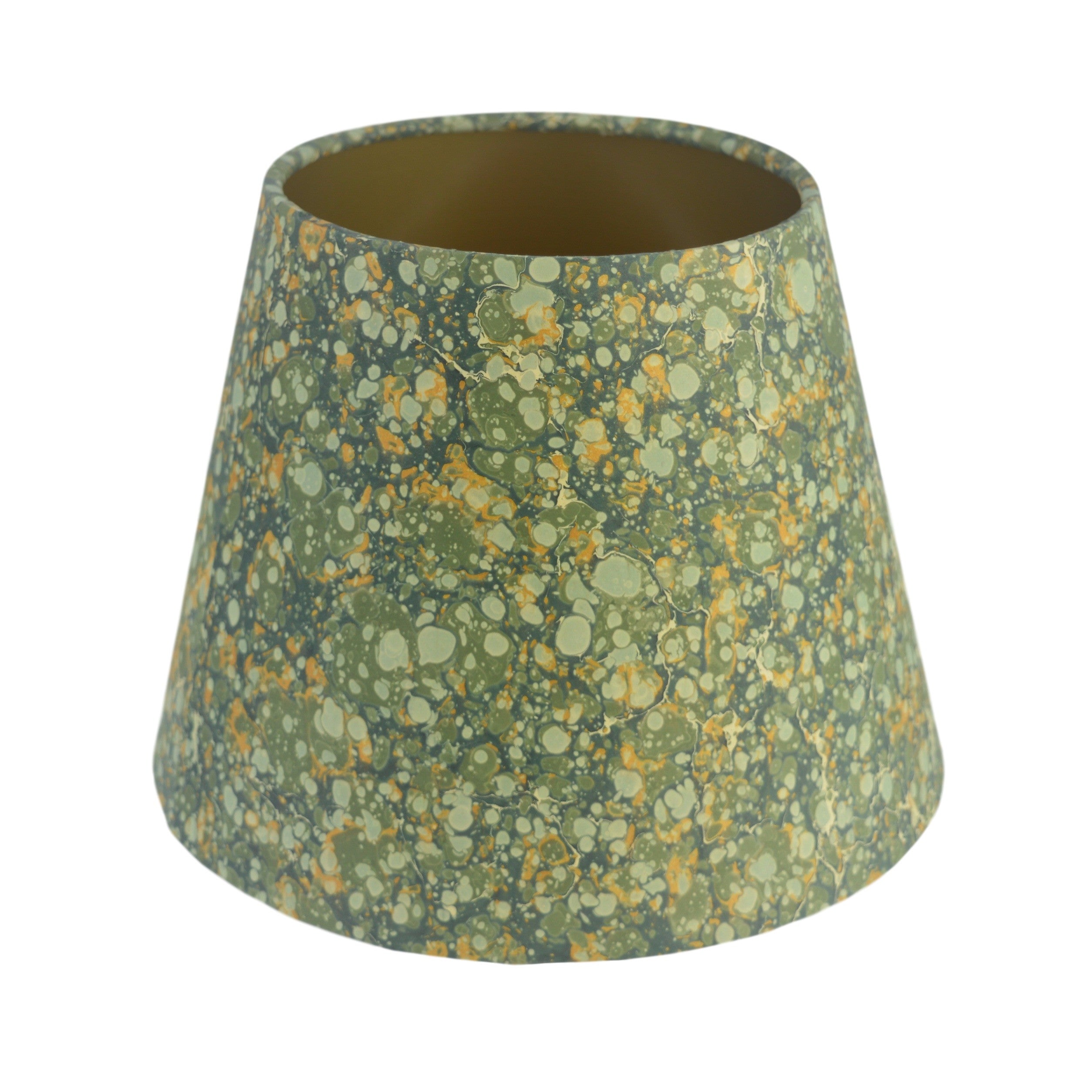 Munro and Kerr green and gold marbled paper lampshade