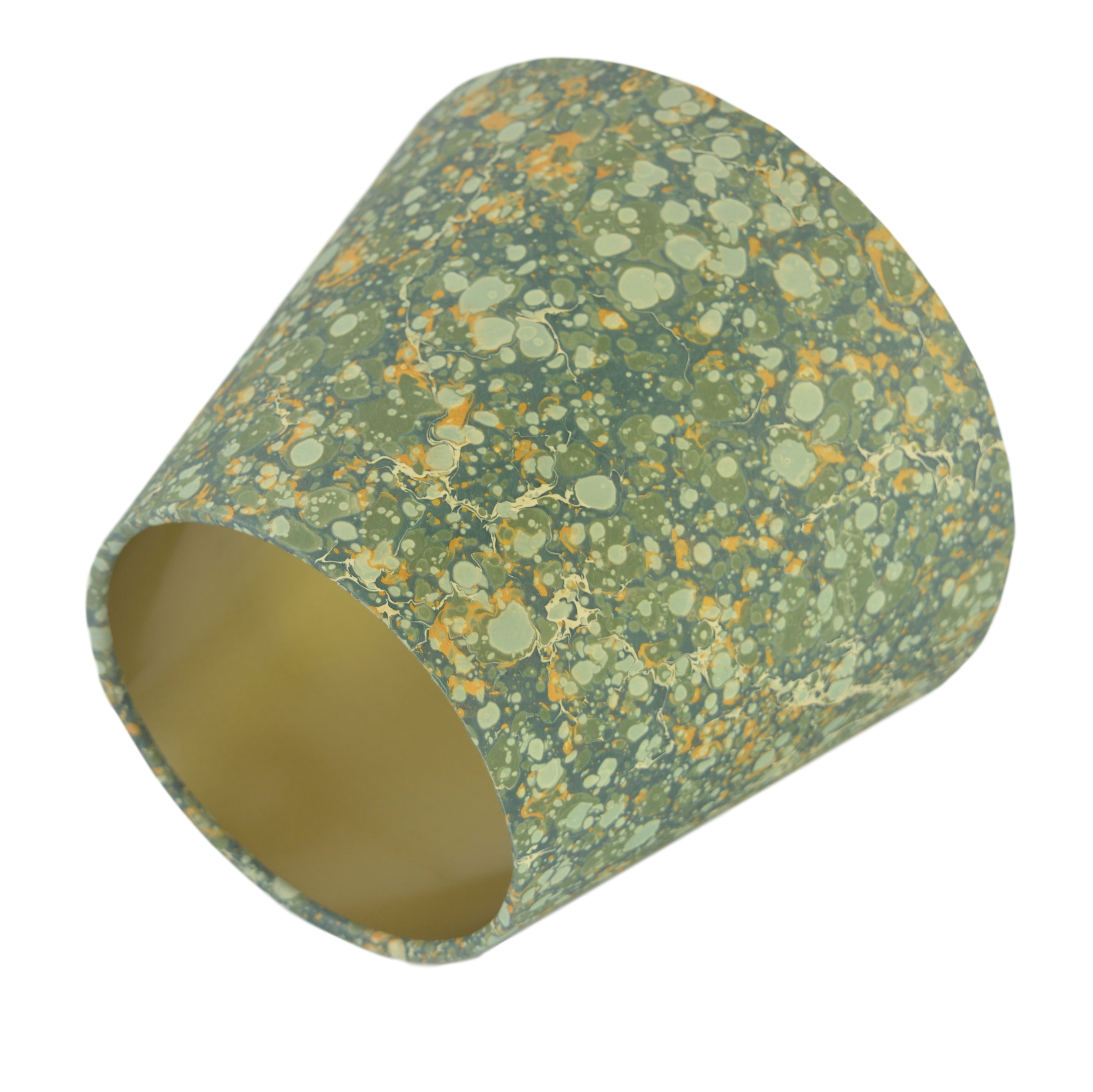 Munro and Kerr green and gold marbled paper lampshade