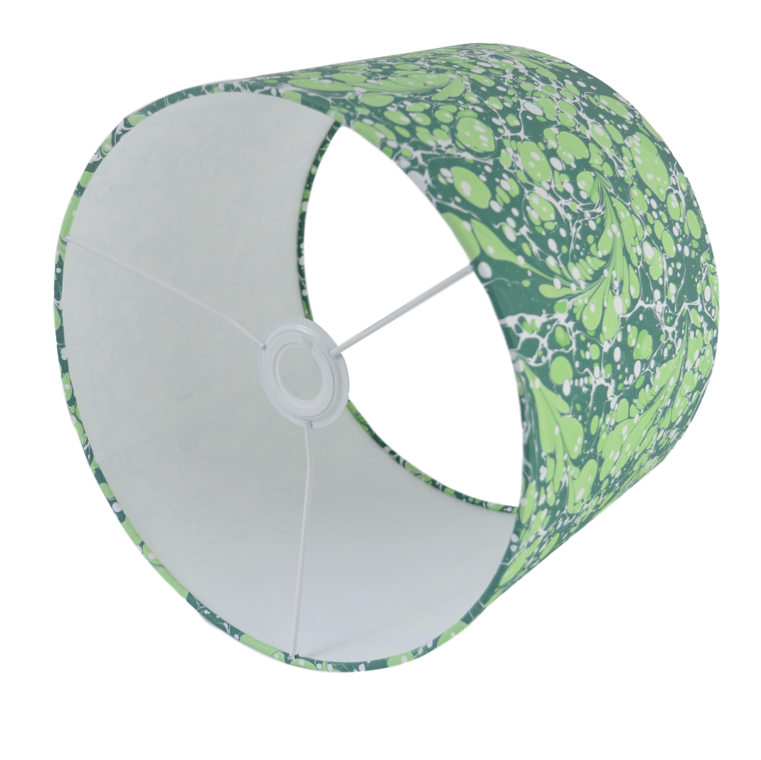 Green #06 Marbled Paper Drum Lampshade