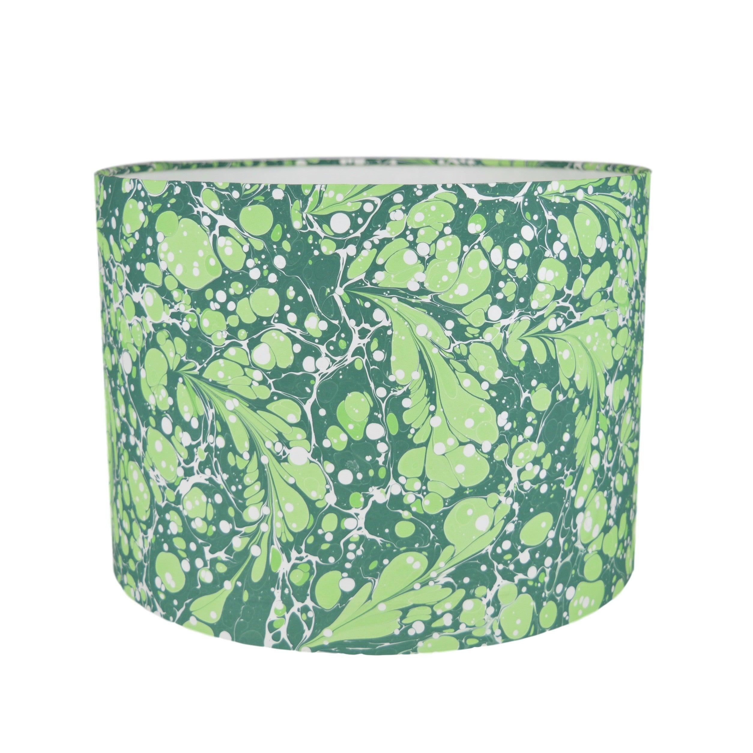 Green #06 Marbled Paper Drum Lampshade