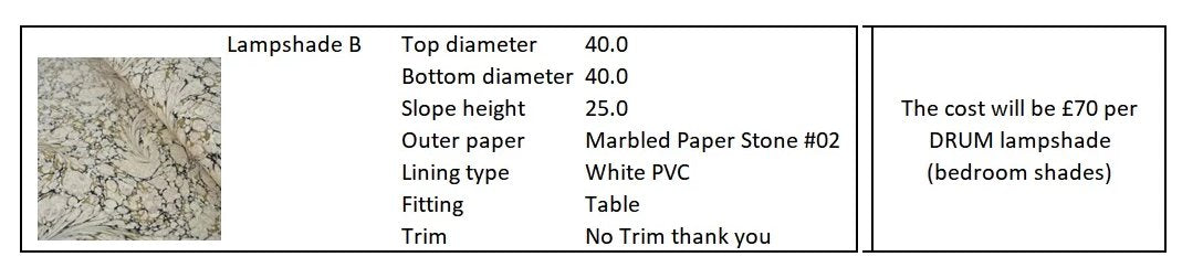 Bespoke Lampshades LG Marbled
