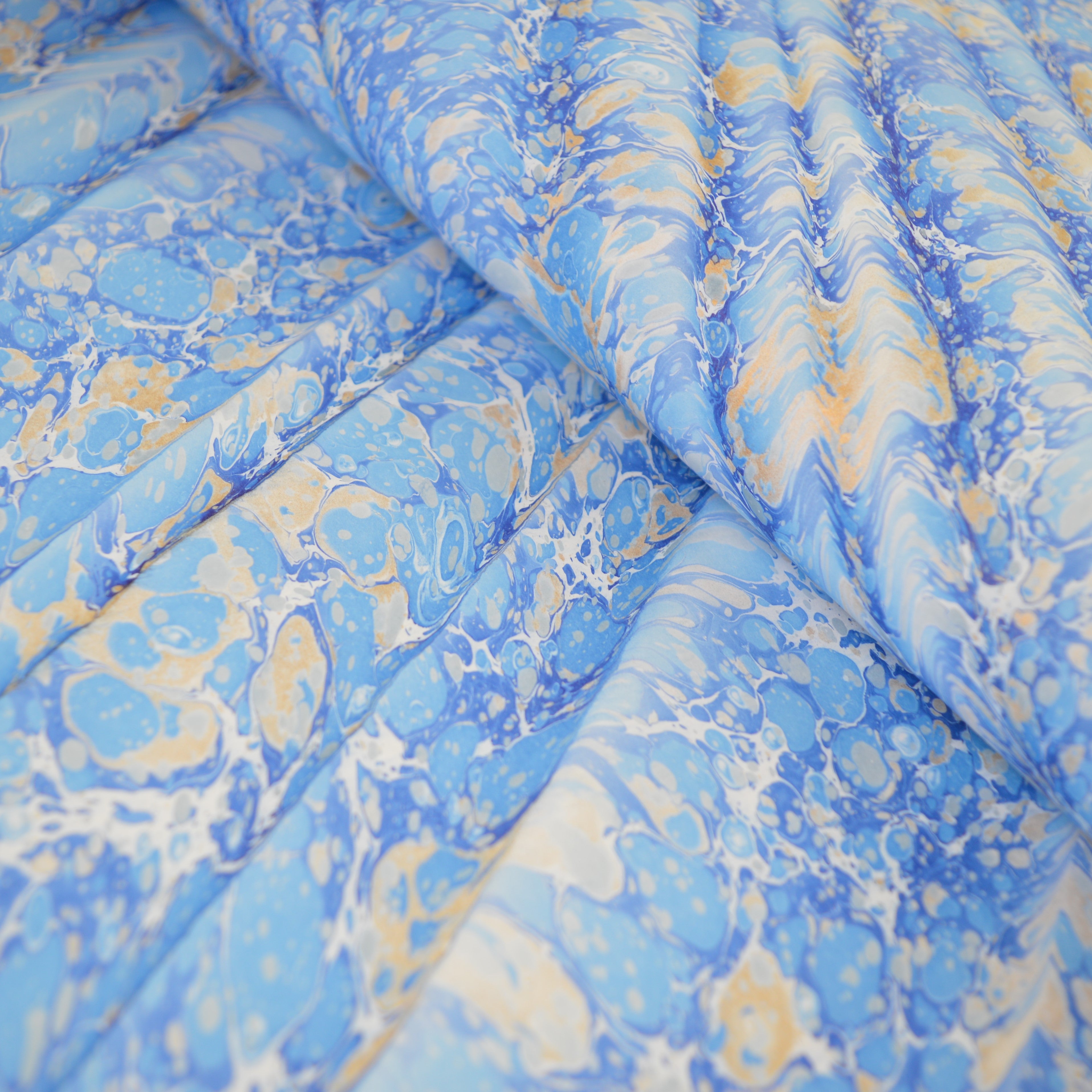 Blue #06 Marbled Paper Wall Lampshade