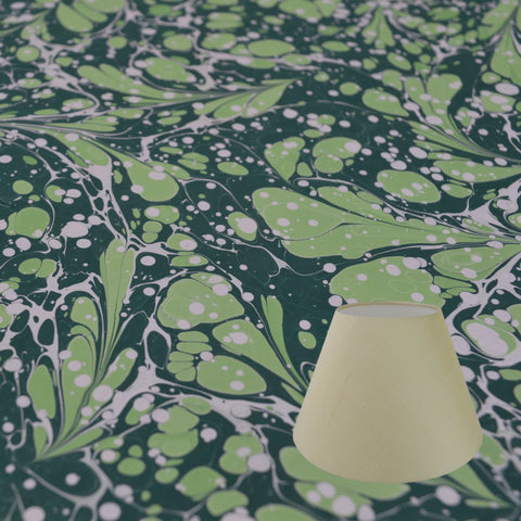 Munro and Kerr green marbled paper for a tapered empire lampshade