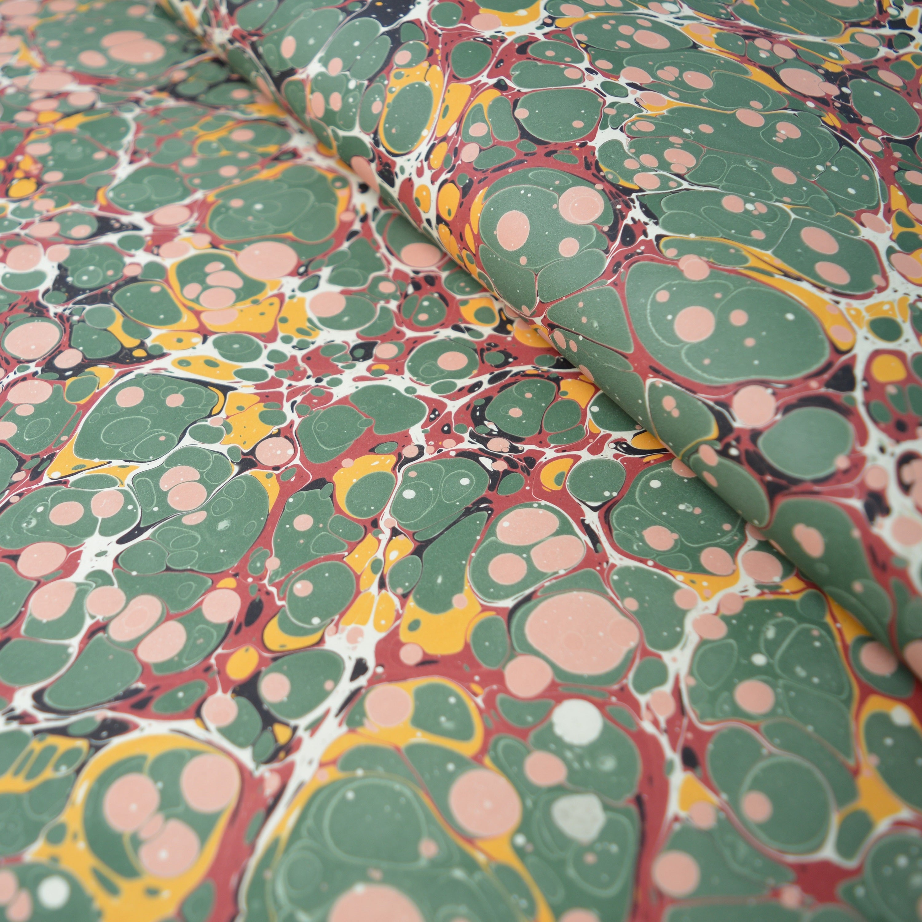 Green #09 Marbled Paper Wall Lampshade