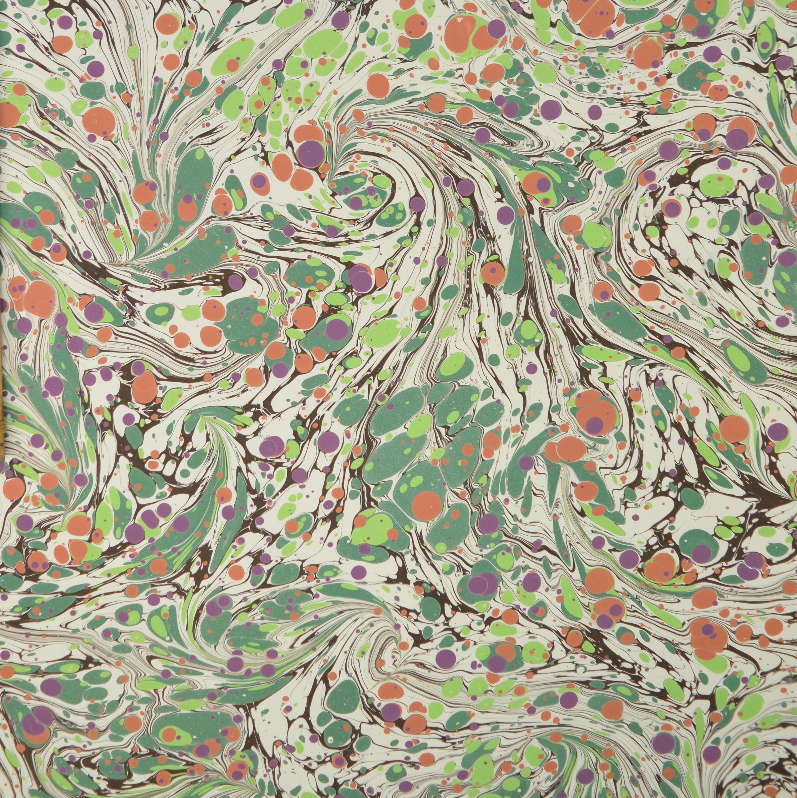 Munro and Kerr modern marbled lampshade empire green cream orange