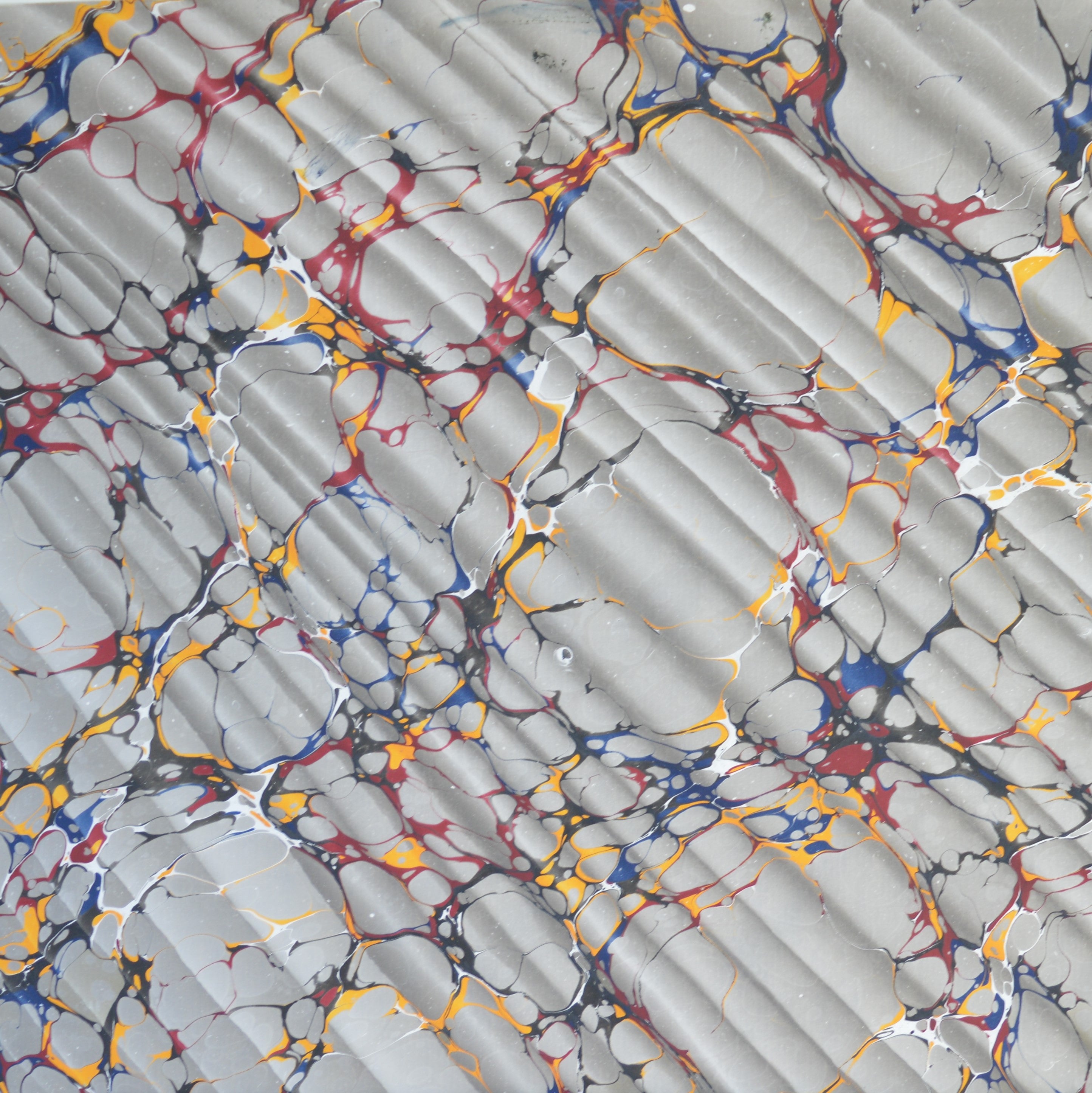 Munro and Kerr traditional grey ripple marbled paper lampshade coolie