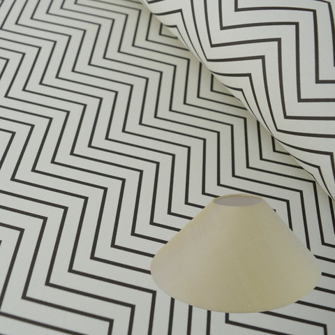 Munro and Kerr zig zag black and white monochrome paper for a coolie lampshade