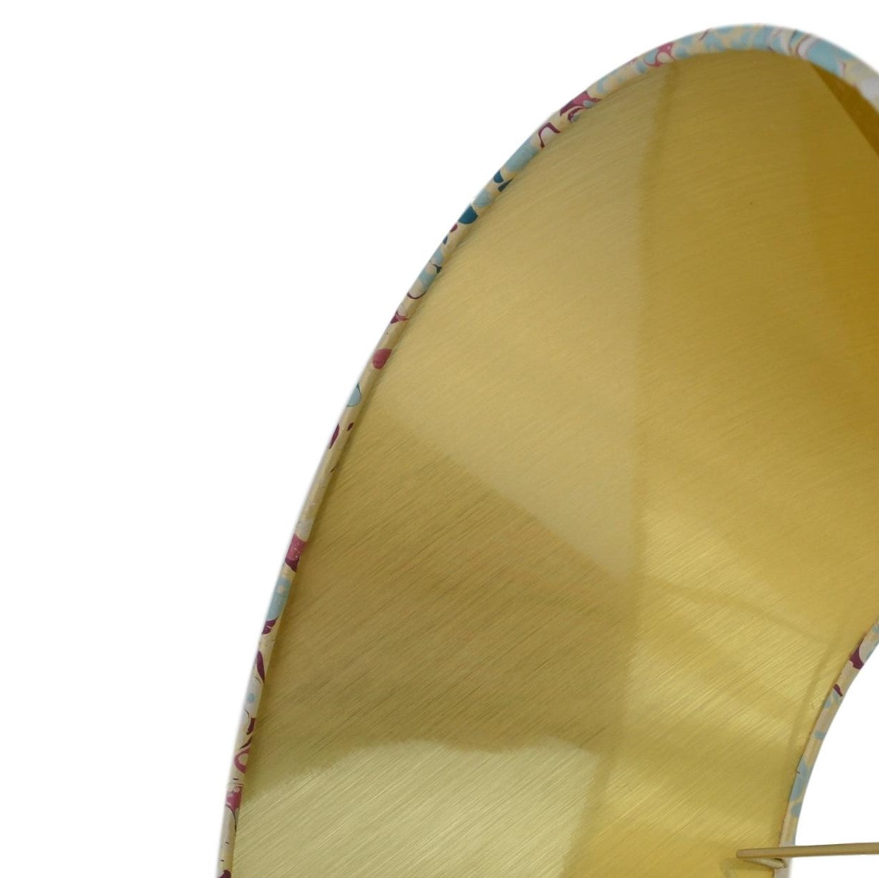 Munro and Kerr blue pink and metallic gold marbled paper for a tapered drum lampshade