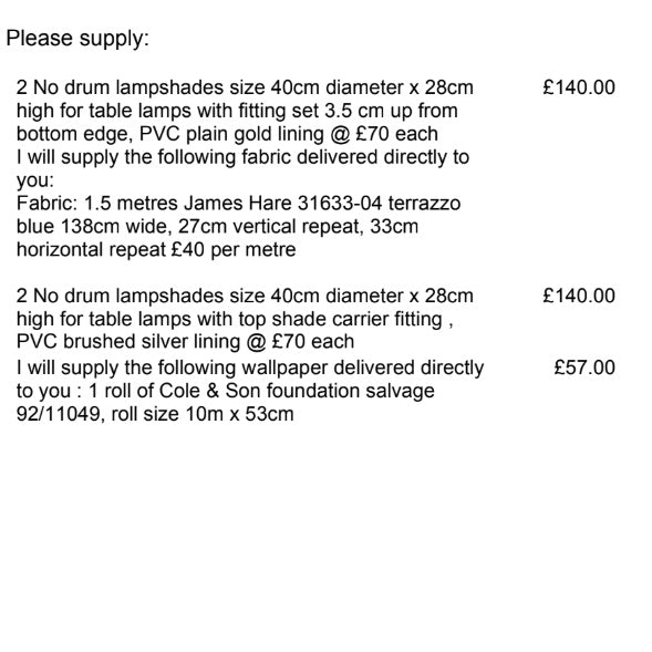 Bespoke Lampshades SC (various)