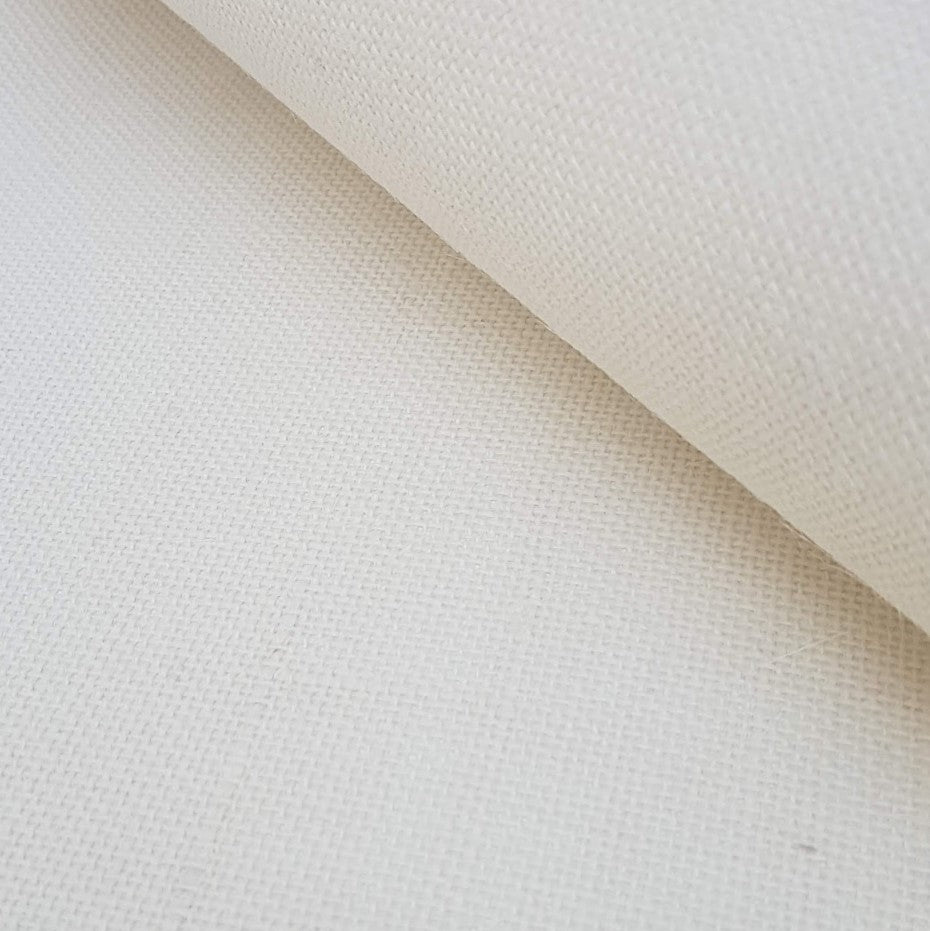 Munro and Kerr cream hessian lampshade with colour trim binding