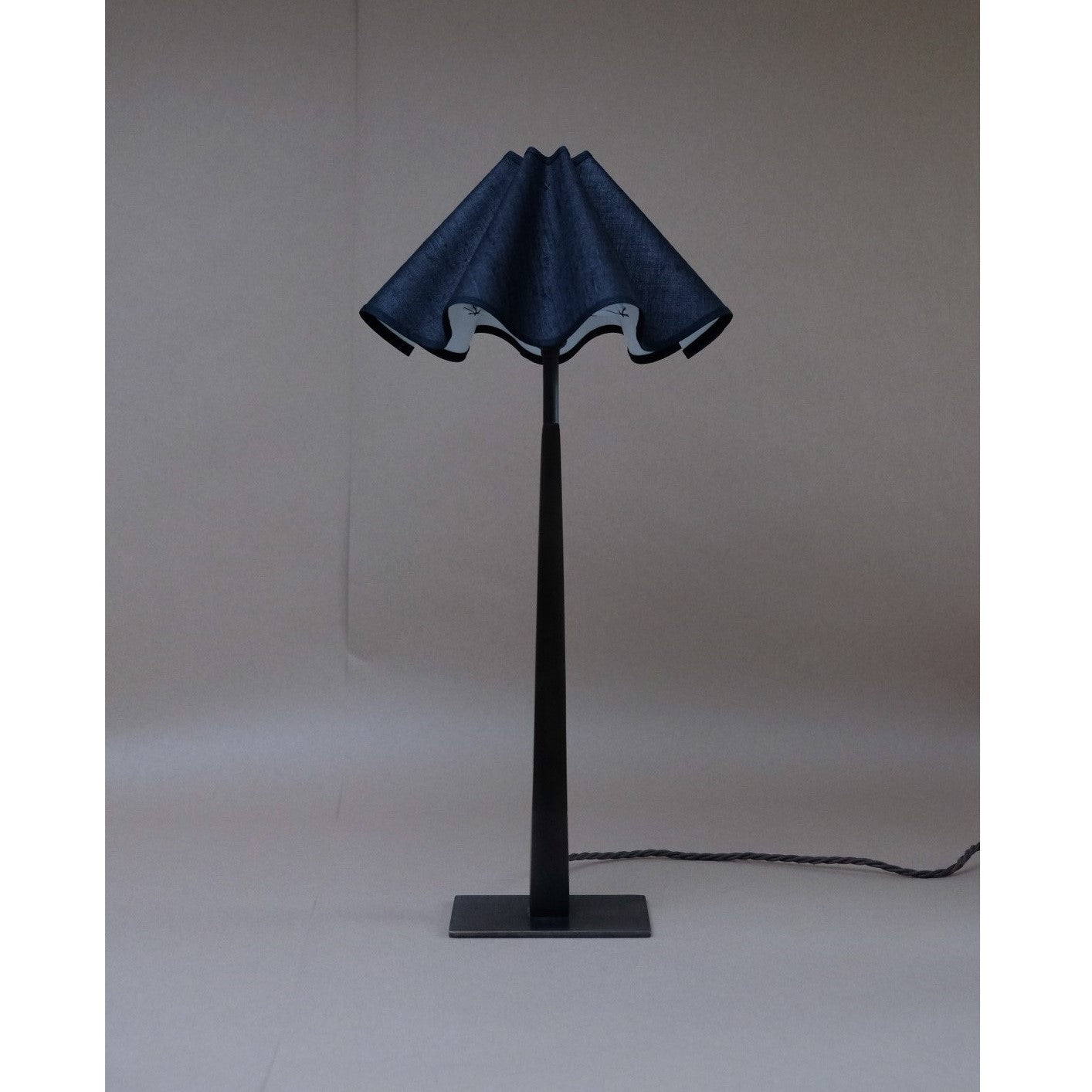 Baby Wavy lampshade in black silk A considered Space x Munro and Kerr