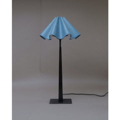 Baby wavy lampshade in swedish blue silk A considered Space x Munro and Kerr