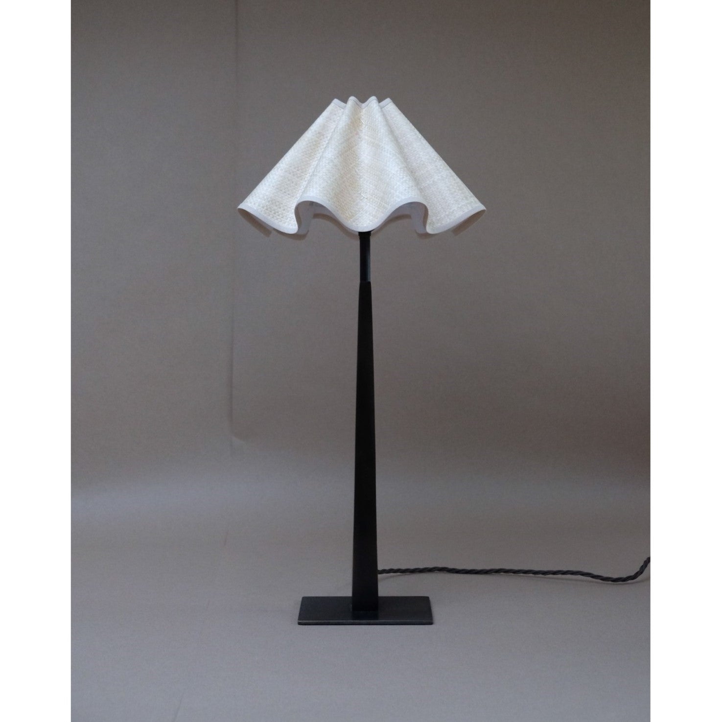 Baby Wavy Lampshade in Woven Paper with a Stone Trim A Considered Space x Munro and Kerr