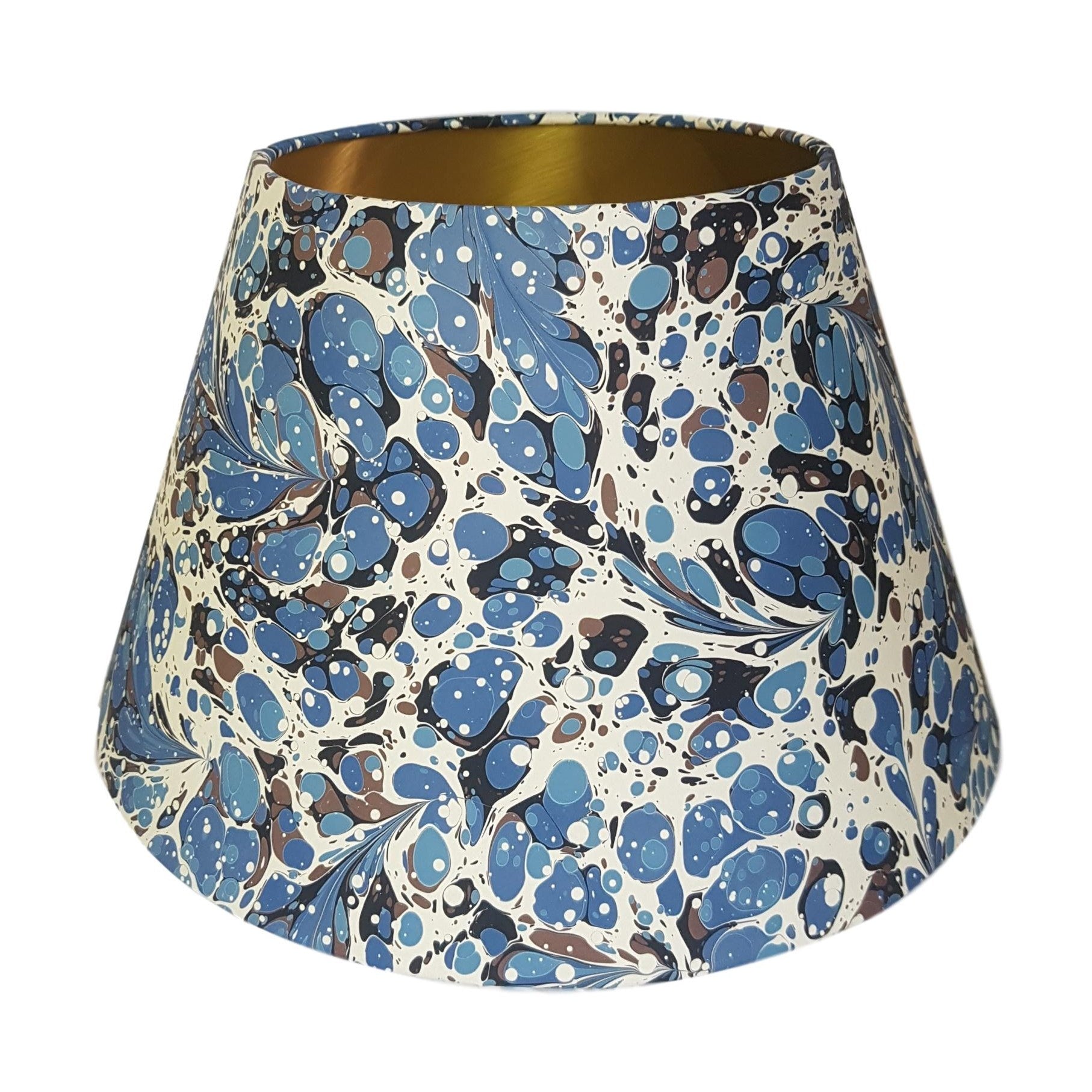 Munro and Kerr blue swirl marbled paper for a handmade empire lampshade
