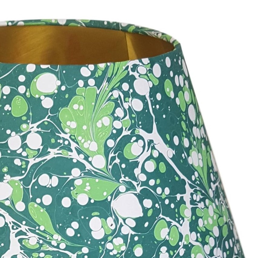 Munro and Kerr green marbled paper for a empire lampshade
