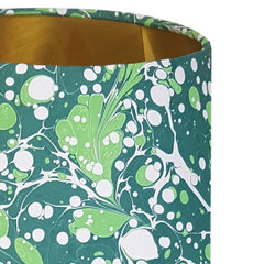 Munro and Kerr green marbled paper for a tapered drum lampshade