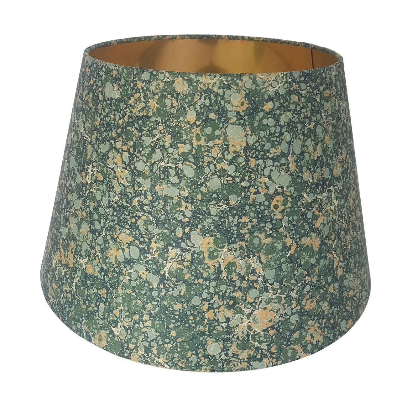 Munro and Kerr green and gold marbled paper for an empire lampshade