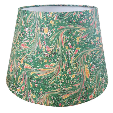 Munro and Kerr green orange yellow pink marbled paper empire lampshade
